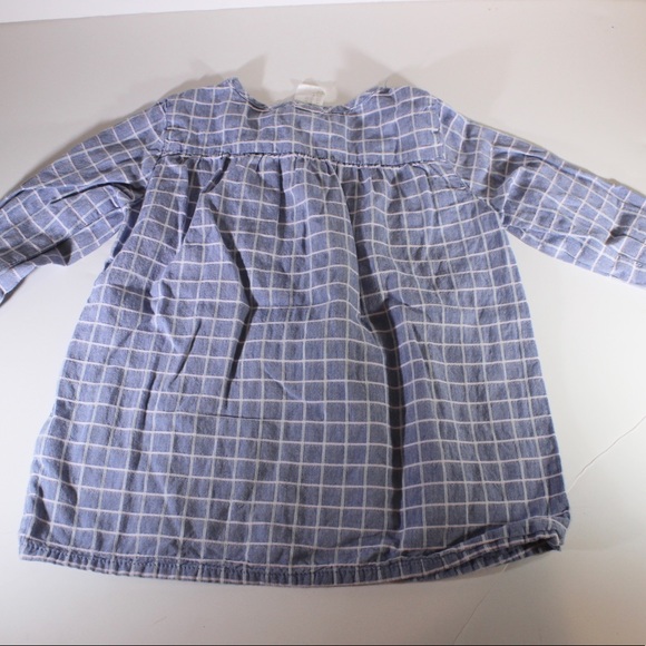 H&M Girls Long Sleeve Tunic Top Chambray Lightweight Pink Detail 1.5-2 Years - Picture 4 of 5